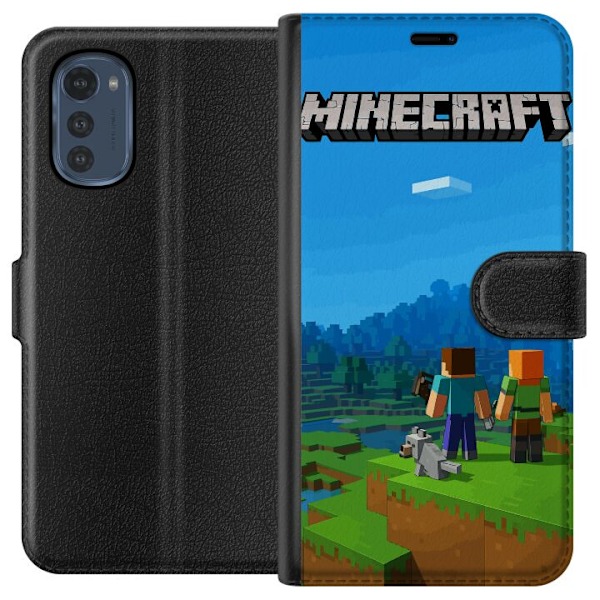 Motorola Moto E32s Tegnebogsetui Minecraft Key Art