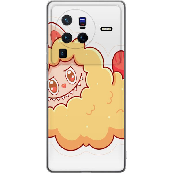 vivo X80 Pro Läpinäkyvä kuori Labubu Pesukarhu Pop Mart Hahmo Keräilyesine Söpö Suunnittelu Suosittu Teema Taideteos Leikkisarja