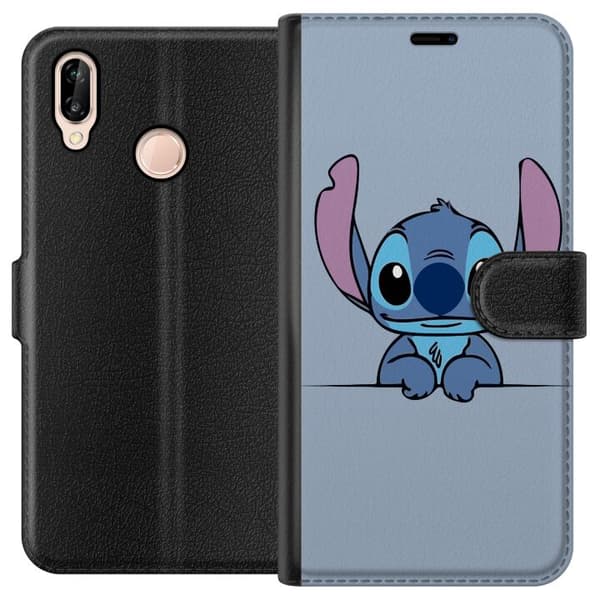 Kompatibel Tegnebogsetui til Huawei P20 lite Lilo & Stitch