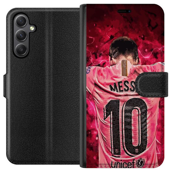 Samsung Galaxy A24 4G Tegnebogsetui Messi Fodbold Barcelona Argentina Motiv Legendarisk Spiller FC Barcelona Nummer 10 Sport Fodbold