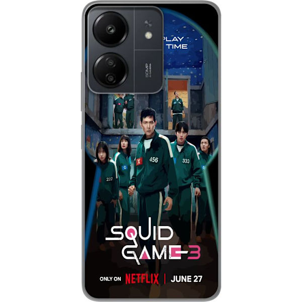 Xiaomi Redmi 13C Läpinäkyvä kuori Squid Game Kausi 3 TV-sarjan hahmot Suositut TV-sarja Motiivit Ikoni Jännitys Draama Aasialainen suunnittelu Tre