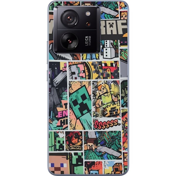 Xiaomi 13T Pro Läpinäkyvä kuori Minecraft Taide