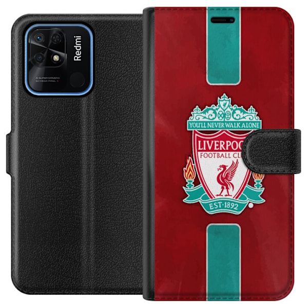 Xiaomi Redmi 10C Tegnebogsetui Liverpool FC - Klassisk Fodbold