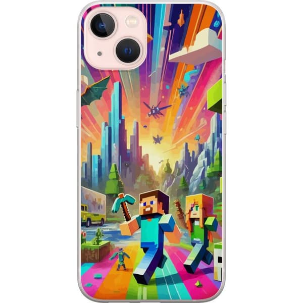 Kompatibel Mobilcover til Apple iPhone 13 Fortnite vs Minecraft