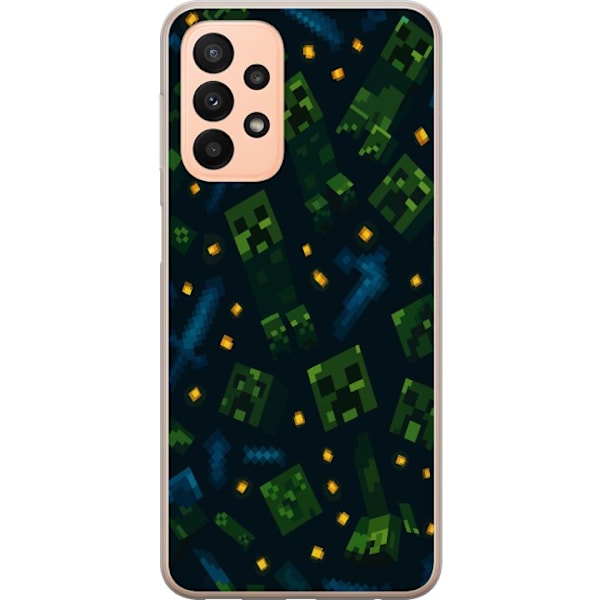 Samsung Galaxy A23 5G Läpinäkyvä kuori Minecraft Dungeons M