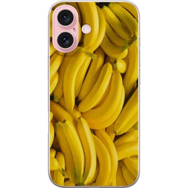 Apple iPhone 16 Genomskinligt Skal Banana Pattern – lekfullt