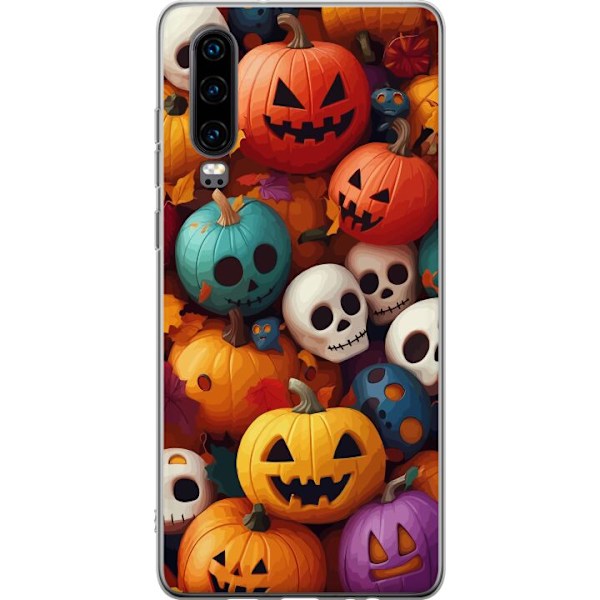 Huawei P30 Genomskinligt Skal Halloween mönster 2024