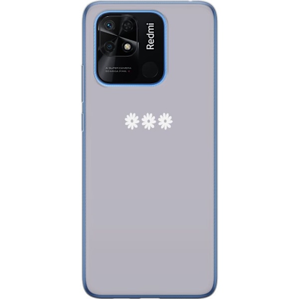 Xiaomi Redmi 10C Läpinäkyvä kuori Lila Blomminimalismi - tyylikäs kukkakuva lila taustalla
