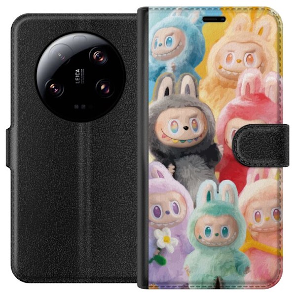 Xiaomi 13 Ultra Plånboksfodral Labubu Sketch Style – Handritat monster i tusch