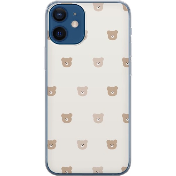 Apple iPhone 12 mini Gennemsigtig cover Teddybaggrund - søde teddybjørne mod en blød baggrund
