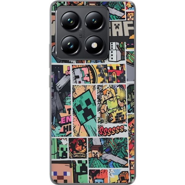 Xiaomi 14T Pro Läpinäkyvä kuori Minecraft Taide