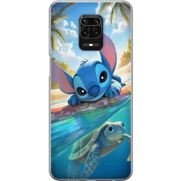 Xiaomi Redmi Note 9S Gjennomsiktig deksel Stitch med skilpadde