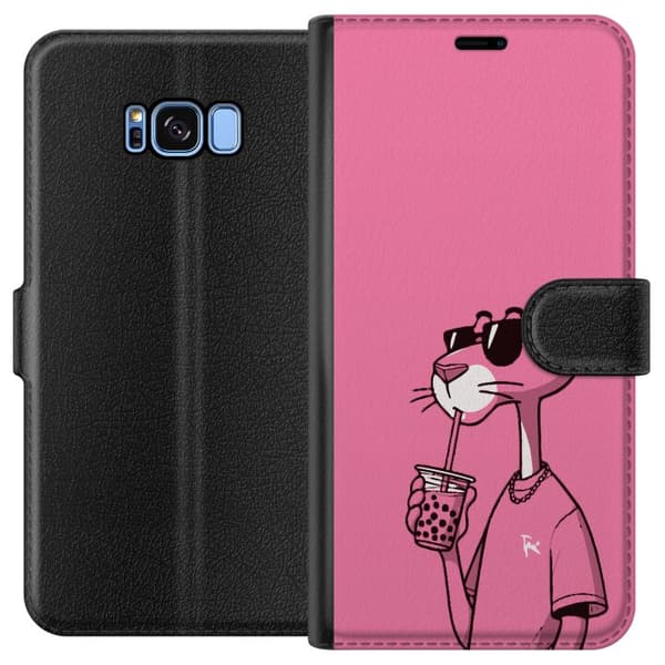 Kompatibelt Plånboksfodral till Samsung Galaxy S8 Pink Panter Drink