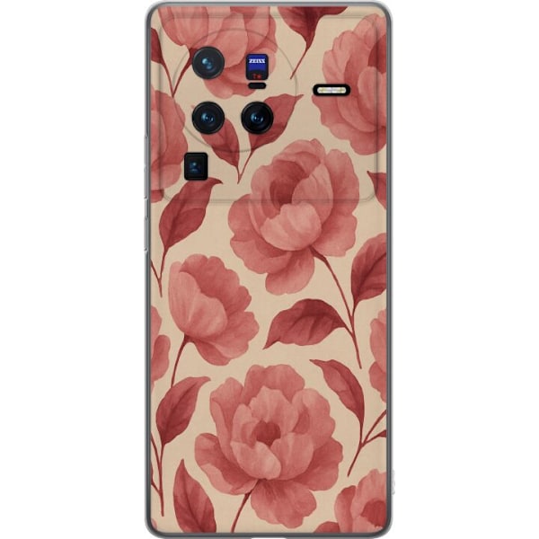 vivo X80 Pro Läpinäkyvä kuori Ruusun Kukinta