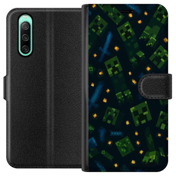 Sony Xperia 10 IV Lompakkokotelo Minecraft Dungeons Mob