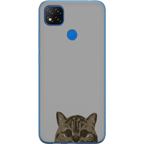 Xiaomi Redmi 9C NFC Genomskinligt Skal Grå Kattblick – stil
