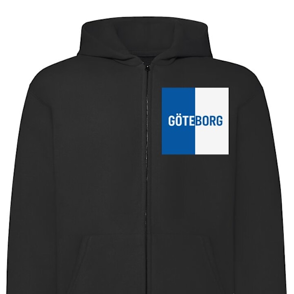 Zip-Hoodie | Hættetrøje med Lynlås til Voksne Göteborg - fodbold sort XXL