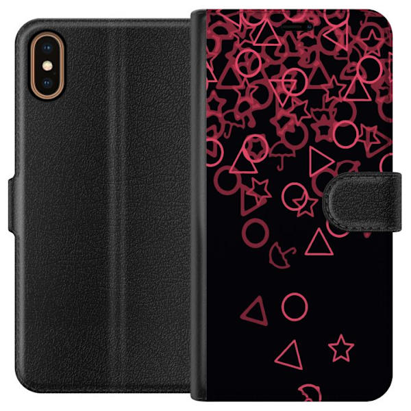 Apple iPhone X Plånboksfodral Squid Game Ikoner Serie Design Populärt TV Spel Ikoner Grafiskt Motiv Asiatisk Trend Dramaserie