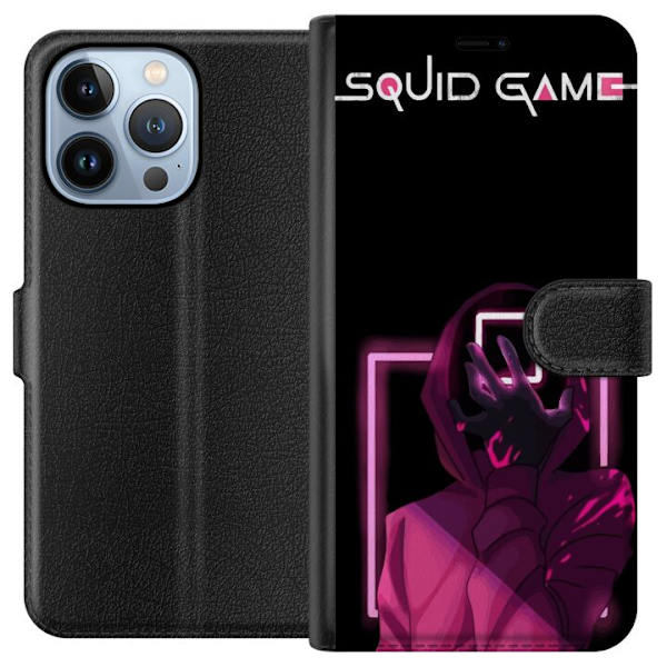 Apple iPhone 13 Pro Lompakkokotelo Squid Game Teema Suosittu Sarja Motiivi Graafinen Ikoninen Suunnittelu Aasialainen Popkulttuuri Jännitys Draama