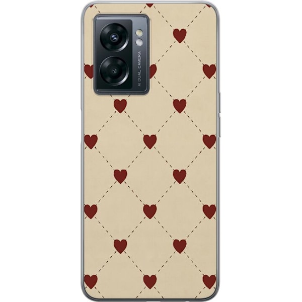 OnePlus Nord N300 Läpinäkyvä kuori Sydänverkko