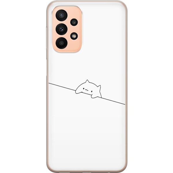 Samsung Galaxy A23 5G Genomskinligt Skal Hjälp Katt