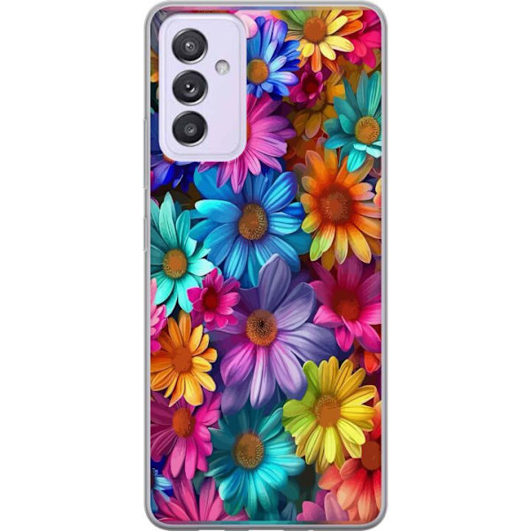 Samsung Galaxy A82 5G Genomskinligt Skal Gerbera Blommor Färgglad Dekor Blommotiv Populärt Heminredning Färg Rik Väggkonst Design