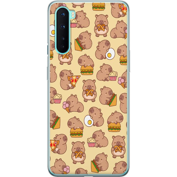 OnePlus Nord Läpinäkyvä kuori Kawaii capybara puhelinkotelo useilla söpöillä hahmoilla