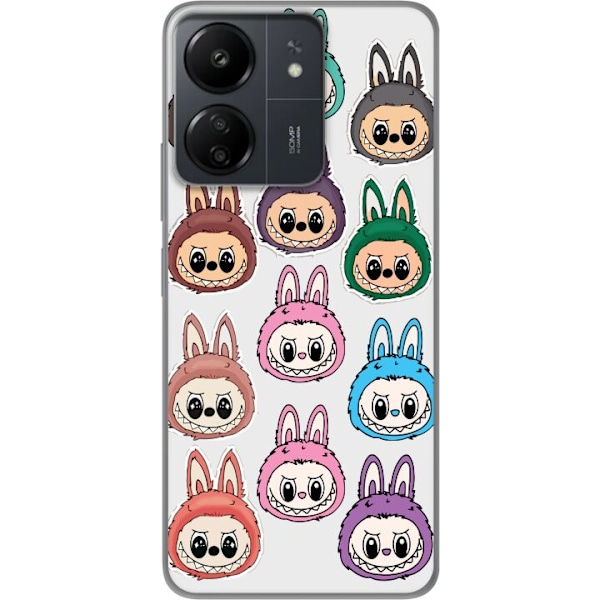 Xiaomi Redmi 13C Läpinäkyvä kuori Labubu Macaron Monster -