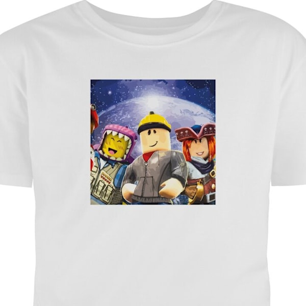 T-shirt för Vuxen | Klassisk Vuxen-T-shirt Roblox vit XL