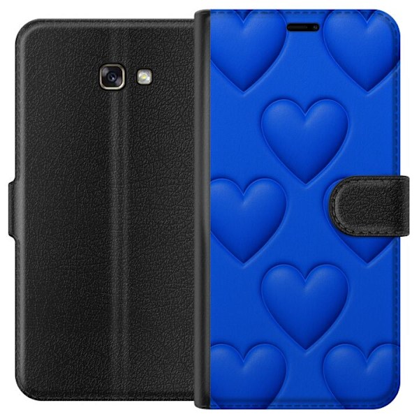Samsung Galaxy A3 (2017) Lompakkokotelo Siniset Sydämet