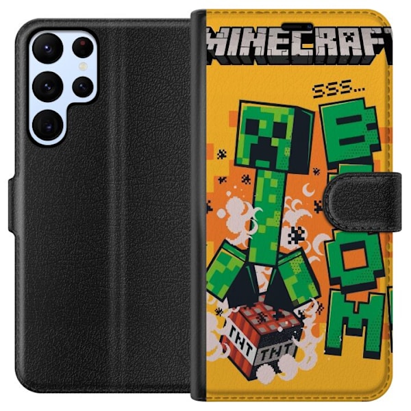 Samsung Galaxy S22 Ultra 5G Lommeboketui Minecraft Boom