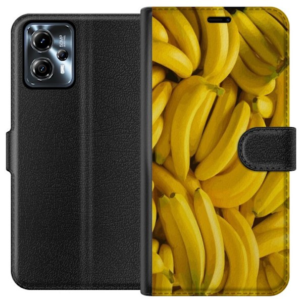 Motorola Moto G13 Tegnebogsetui Banan mønster