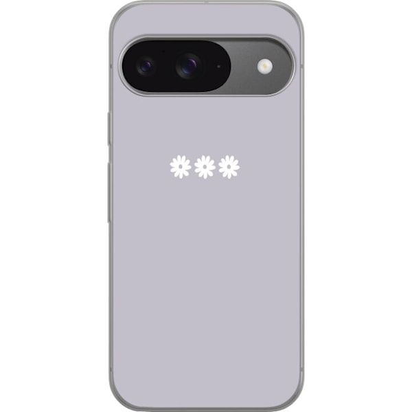 Google Pixel 9 Pro Läpinäkyvä kuori Lila Blomminimalismi - tyylikäs kukkakuva lila taustalla