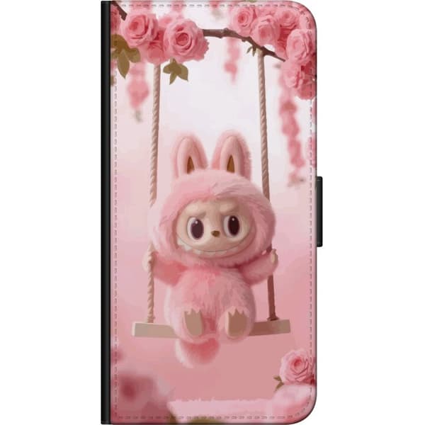 Kompatibel Tegnebogsetui til OnePlus 9 Pro Monsterfigur sød kanin med lyserøde kinder
