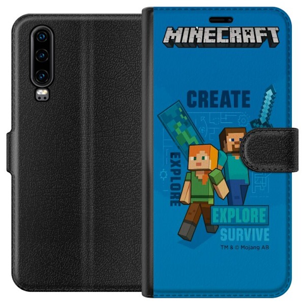Huawei P30 Tegnebogsetui Minecraft Huler