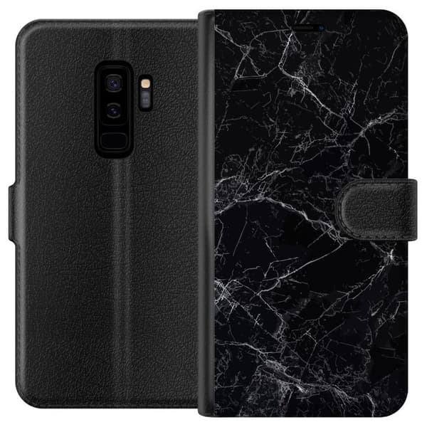Kompatibelt Lommeboketui til Samsung Galaxy S9+ Marmor Svart