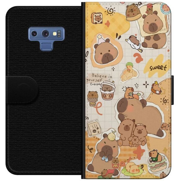 Samsung Galaxy Note9 Lompakkokotelo Kawaii capybara mobilskal med gulliga djurmotiv