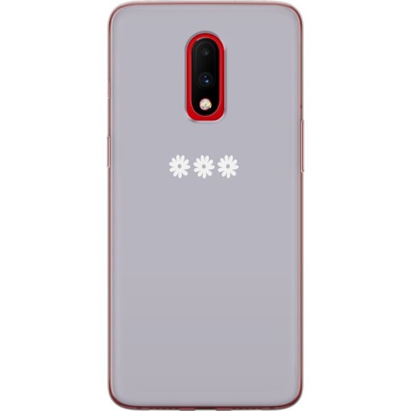 OnePlus 7 Läpinäkyvä kuori Lila Blomminimalismi - tyylikäs kukkakuva lila taustalla