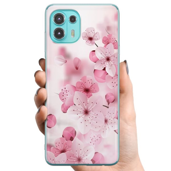 Motorola Edge 20 Lite TPU Mobildeksel Kirsebærblomst