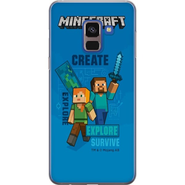 Samsung Galaxy A8 (2018) Läpinäkyvä kuori Minecraft Luolastot