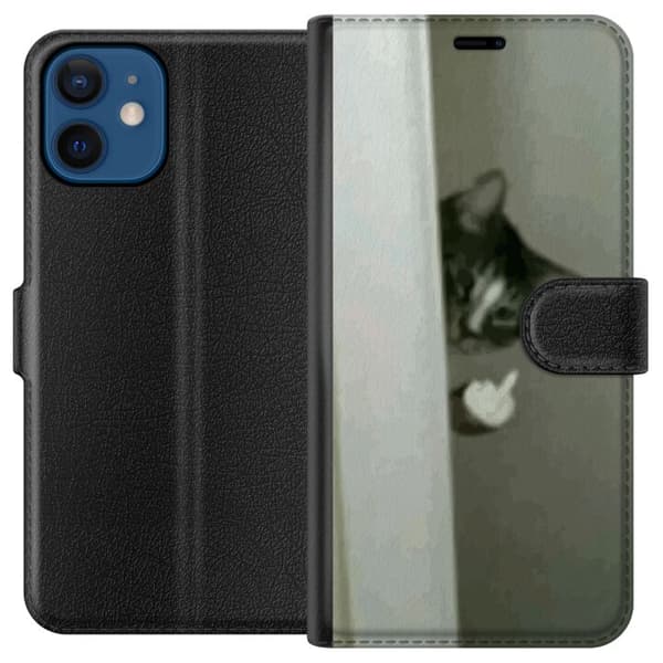 Kompatibel Tegnebogsetui til Apple iPhone 12 mini HAHA Kat