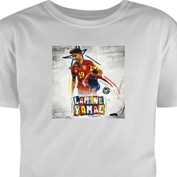 Børne T-shirt Grå 12-13 År Lamine Yamal grå 12-13 År
