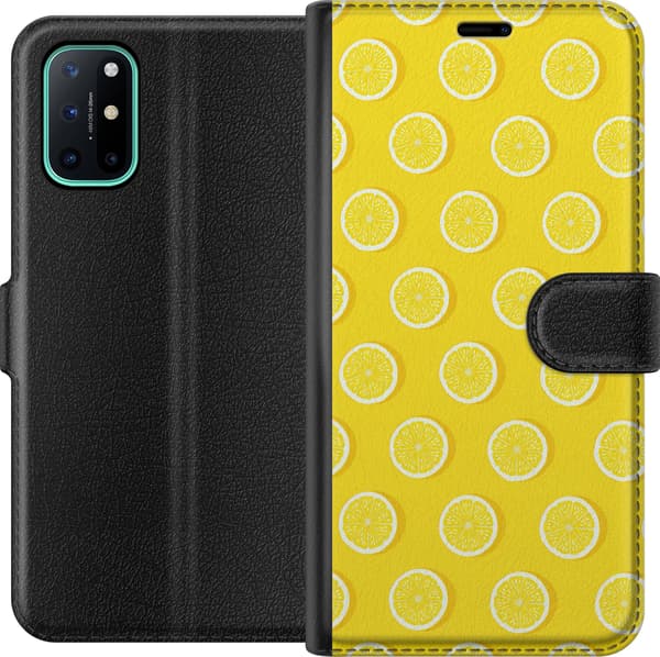 Kompatibel Tegnebogsetui til OnePlus 8T Gule citronskiver gul