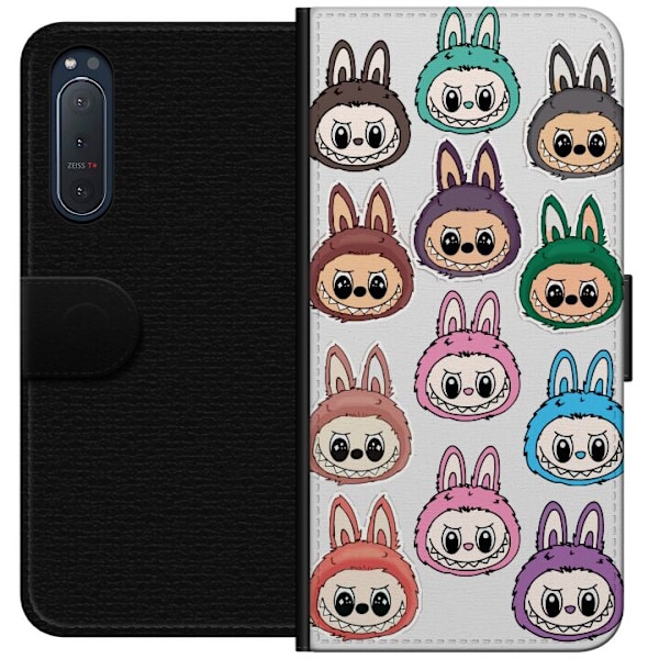 Sony Xperia 5 II Lommeboketui Labubu Macaron Monster - Søt Sa