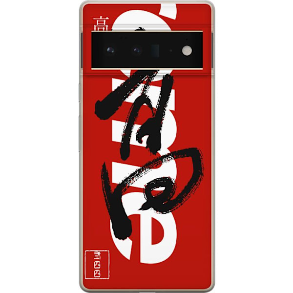 Google Pixel 6 Pro Genomskinligt Skal Supreme Röd Graffiti Streetwear Design Modeikon Trend Graffitimönster Populärt Urban Street Fashion
