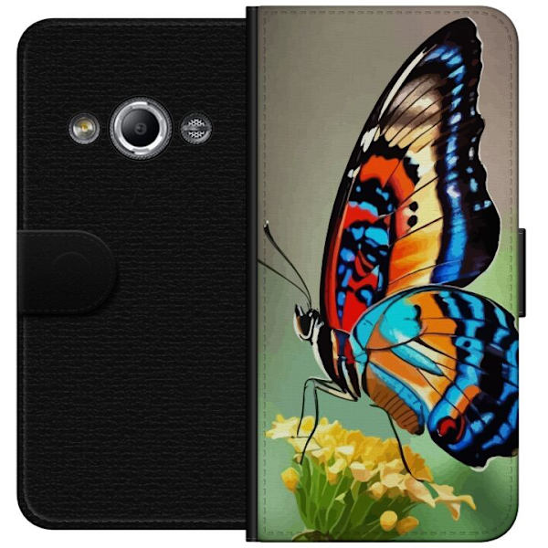 Samsung Galaxy Xcover 3 Plånboksfodral Fjäril Natur Sommar Motiv Vingar Färgstark Design Populär Dekor Grafiskt Exotiskt Tema