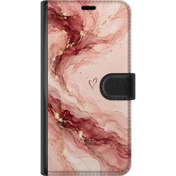 Kompatibelt Plånboksfodral till Apple iPhone 7 Plus Rosenmarmor rosa
