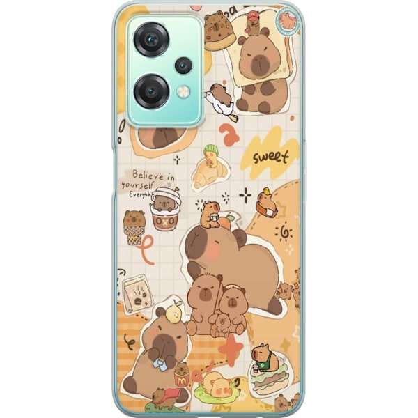 OnePlus Nord CE 2 Lite 5G Gennemsigtig cover Kawaii capybara mobilskal med gulliga djurmotiv
