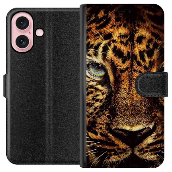 Apple iPhone 16 Tegnebogsetui leopard