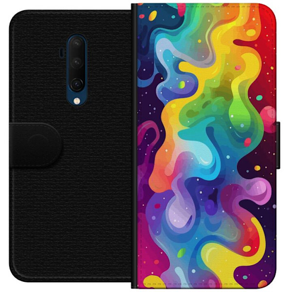OnePlus 7T Pro Lompakkokotelo Väriläiskä Abstrakti Taide Suunnittelu Värikäs Kuvio Moderni Suosittu Seinätaito Graafinen Trendi